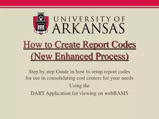How to Create Report Codes (New Enhanced Process)