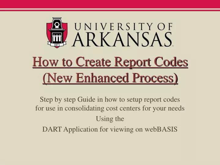 how to create report codes new enhanced process