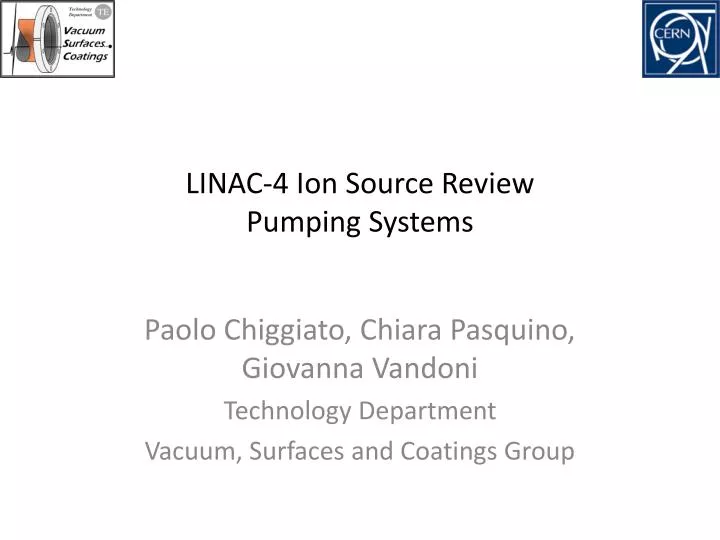linac 4 ion source review pumping systems