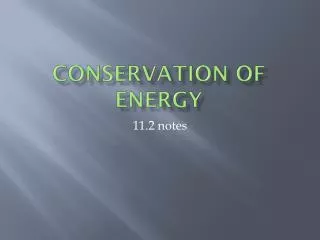 conservation of energy