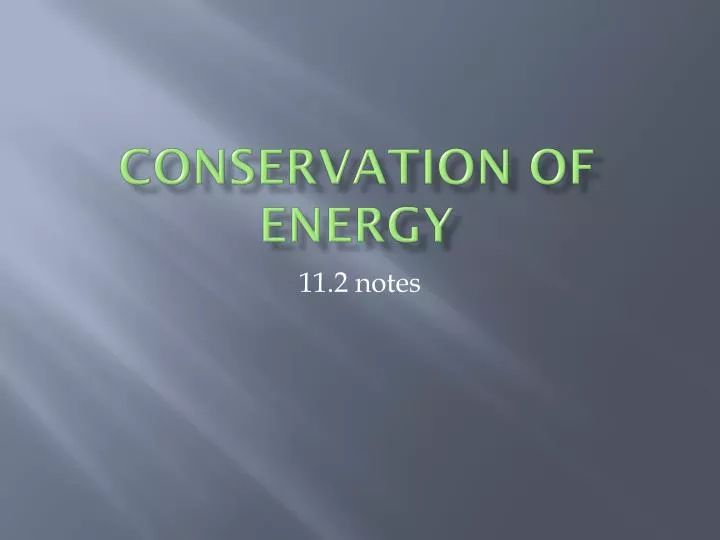 conservation of energy