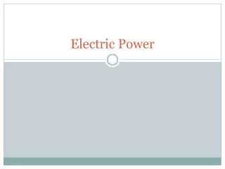 Electric Power