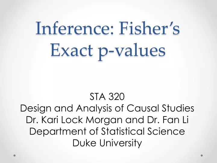 inference fisher s exact p values