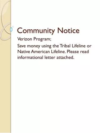 Community Notice
