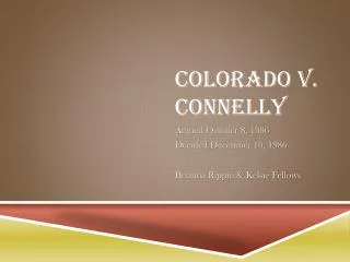 Colorado v. Connelly