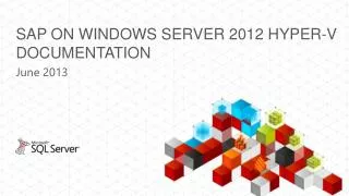 SAP on windows server 2012 hyper-v documentation