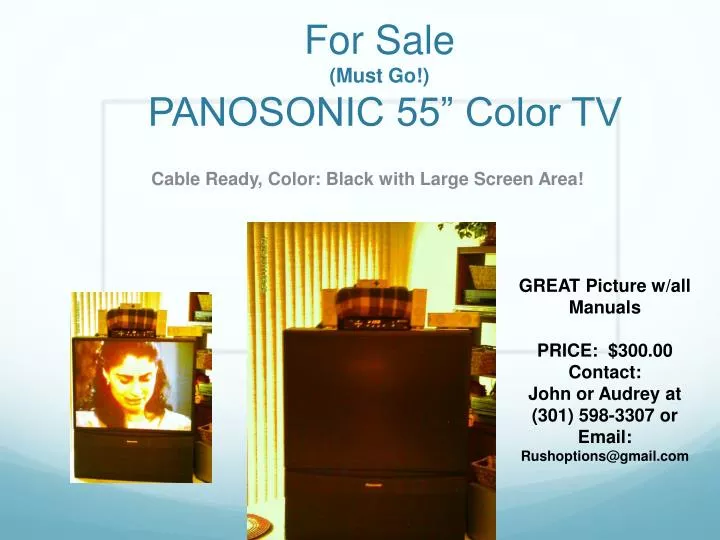 for sale must go panosonic 55 color tv