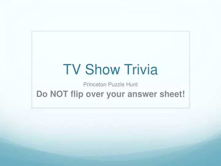tv show trivia