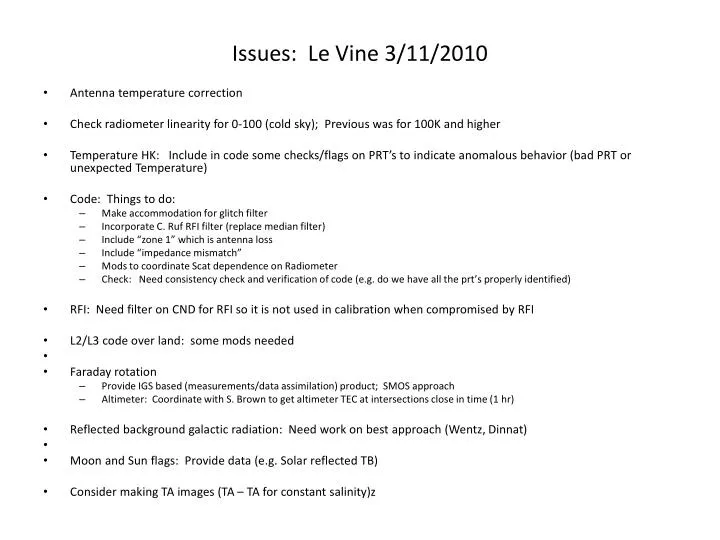 issues le vine 3 11 2010