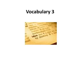 Vocabulary 3