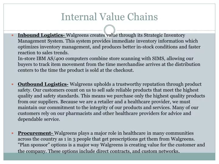 internal value chains