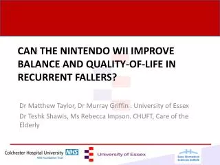 Can the Nintendo WII improve balance and quality-of-life in recurrent fallers?