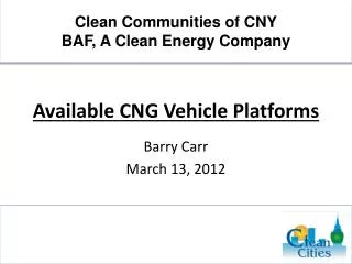 Available CNG Vehicle Platforms