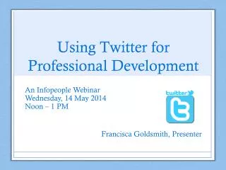 Using Twitter for Professional Development