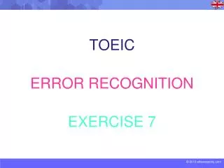 TOEIC ERROR RECOGNITION EXERCISE 7