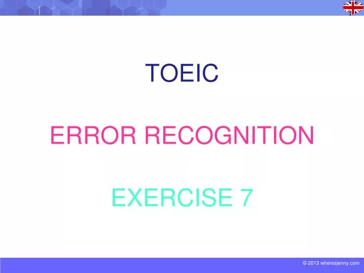 toeic error recognition exercise 7