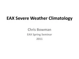 EAX Severe Weather Climatology