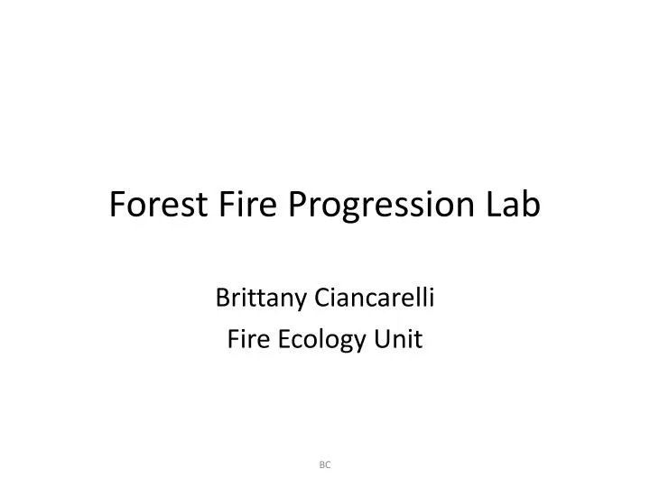 forest fire progression lab