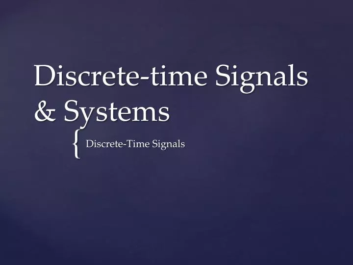 discrete time signals systems