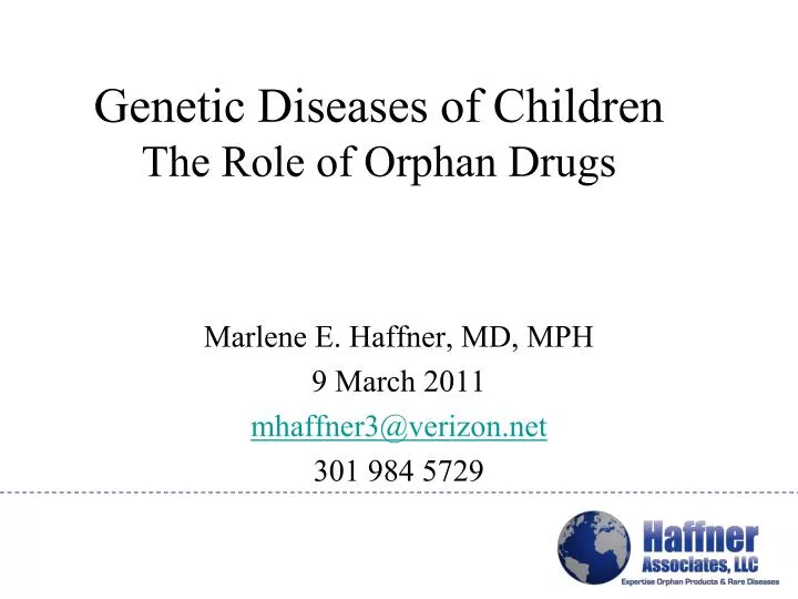 genetic diseases of children the role of orphan drugs