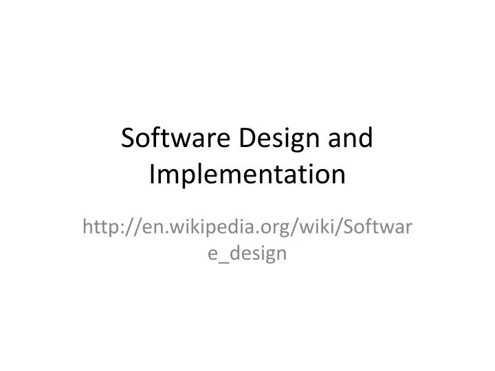software design and implementation