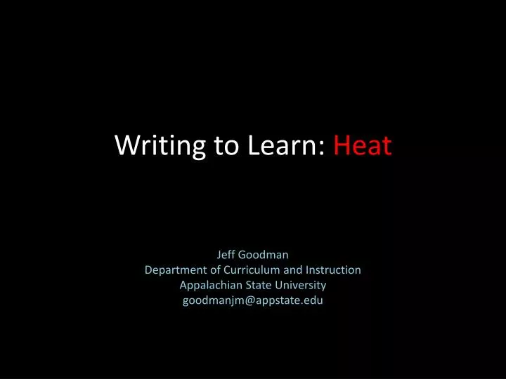 writing to learn heat