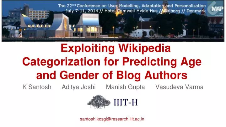 exploiting wikipedia categorization for predicting age and gender of blog authors