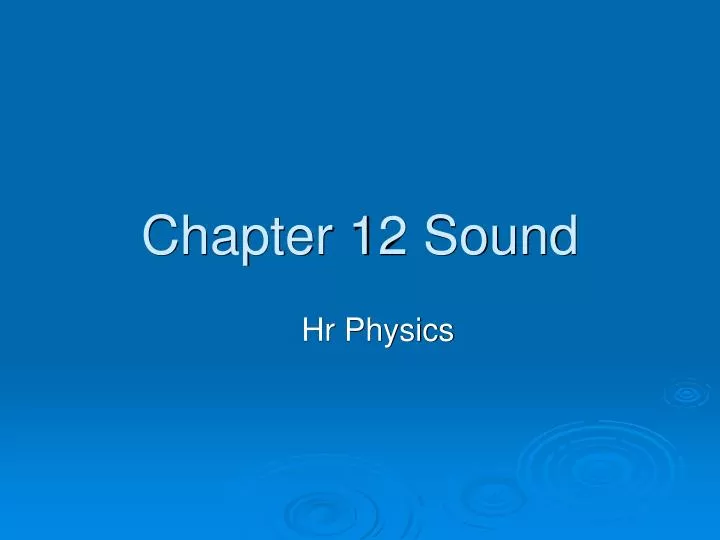 chapter 12 sound