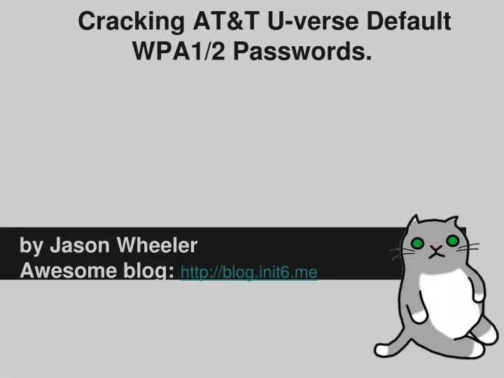 cracking at t u verse default wpa1 2 passwords