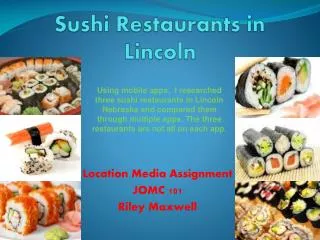 Sushi Restaurants in Lincoln