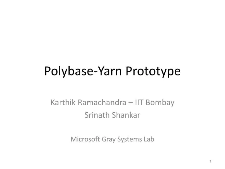 polybase yarn prototype