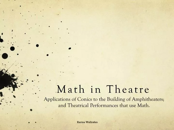 math in theatre