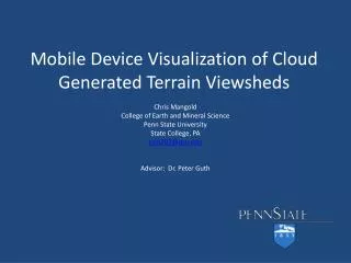 Mobile Device Visualization of Cloud Generated Terrain Viewsheds