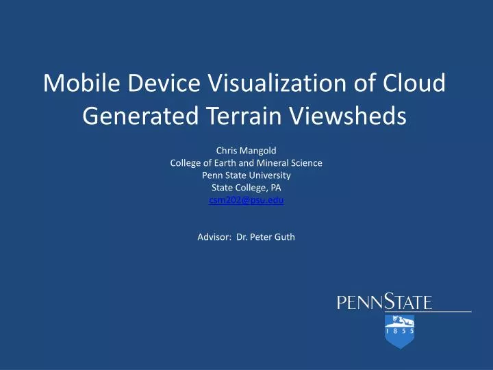 mobile device visualization of cloud generated terrain viewsheds