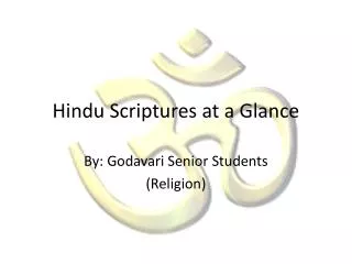 Hindu Scriptures at a Glance