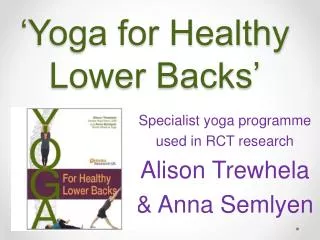 ‘Yoga for Healthy Lower Backs’