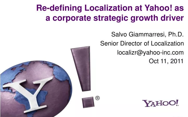 re defining localization at yahoo as a corporate strategic growth driver