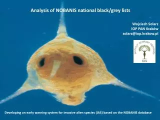 A nalysis of NOBANIS national black/grey lists