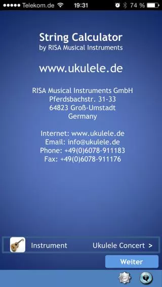 String Calculator by RISA Musical Instruments www.ukulele.de