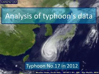 Analysis of typhoon's data