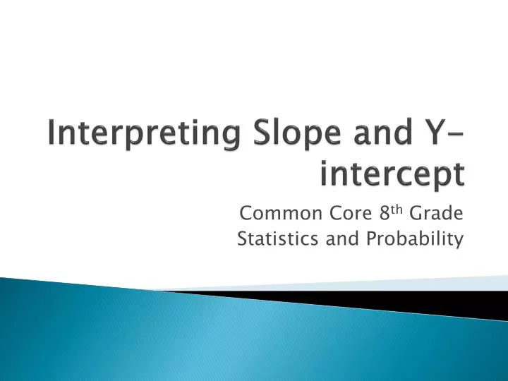 interpreting slope and y intercept