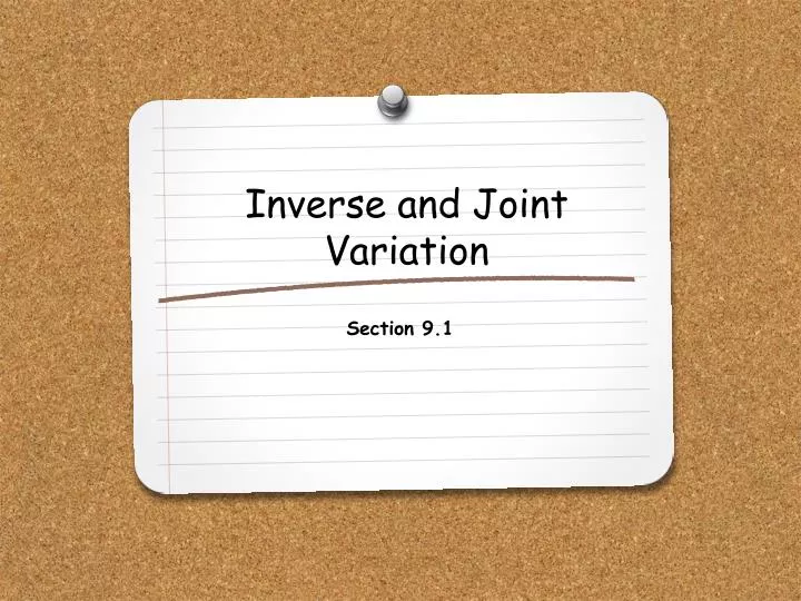 inverse and joint variation