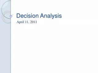 Decision Analysis