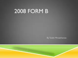 2008 Form B