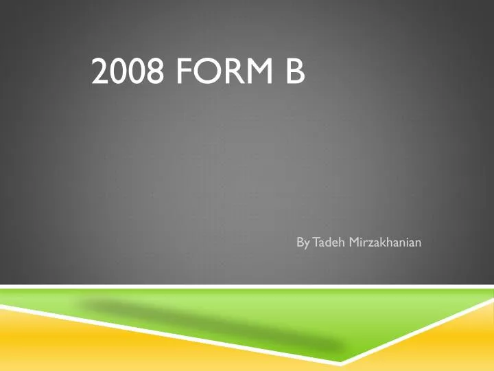 2008 form b