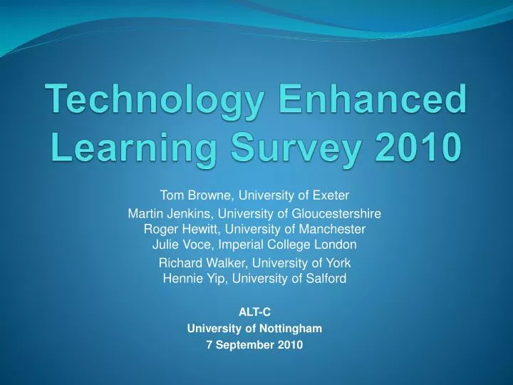 technology enhanced learning survey 2010