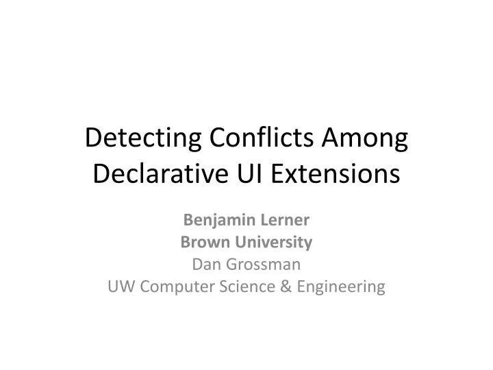 detecting conflicts among declarative ui extensions
