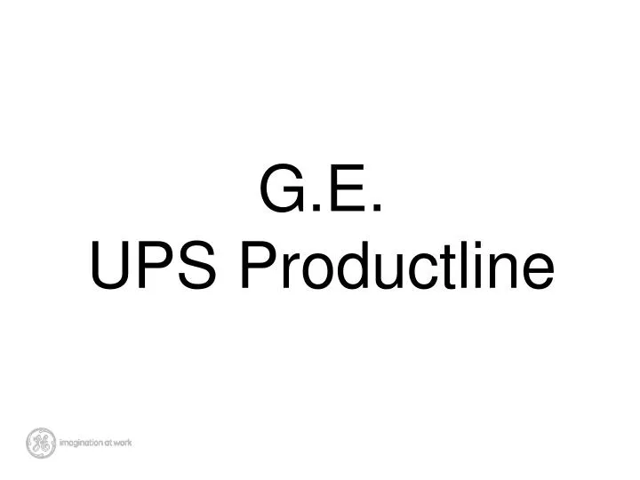 g e ups productline