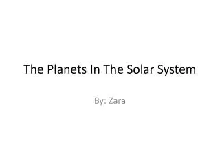 The Planets In The Solar System