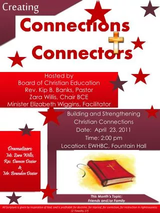 Building and Strengthening Christian Connections Date: March 26, 2011 Time: 2:00 pm